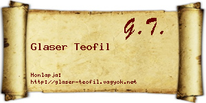 Glaser Teofil névjegykártya